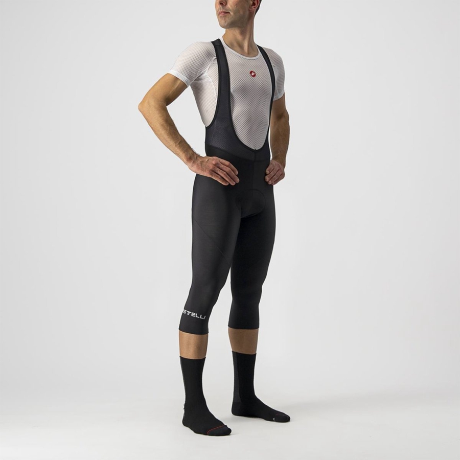 Men Castelli ENTRATA THERMAL BIB KNICKER Leggings Black | HAF-529708