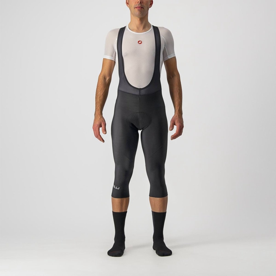 Men Castelli ENTRATA THERMAL BIB KNICKER Leggings Black | HAF-529708