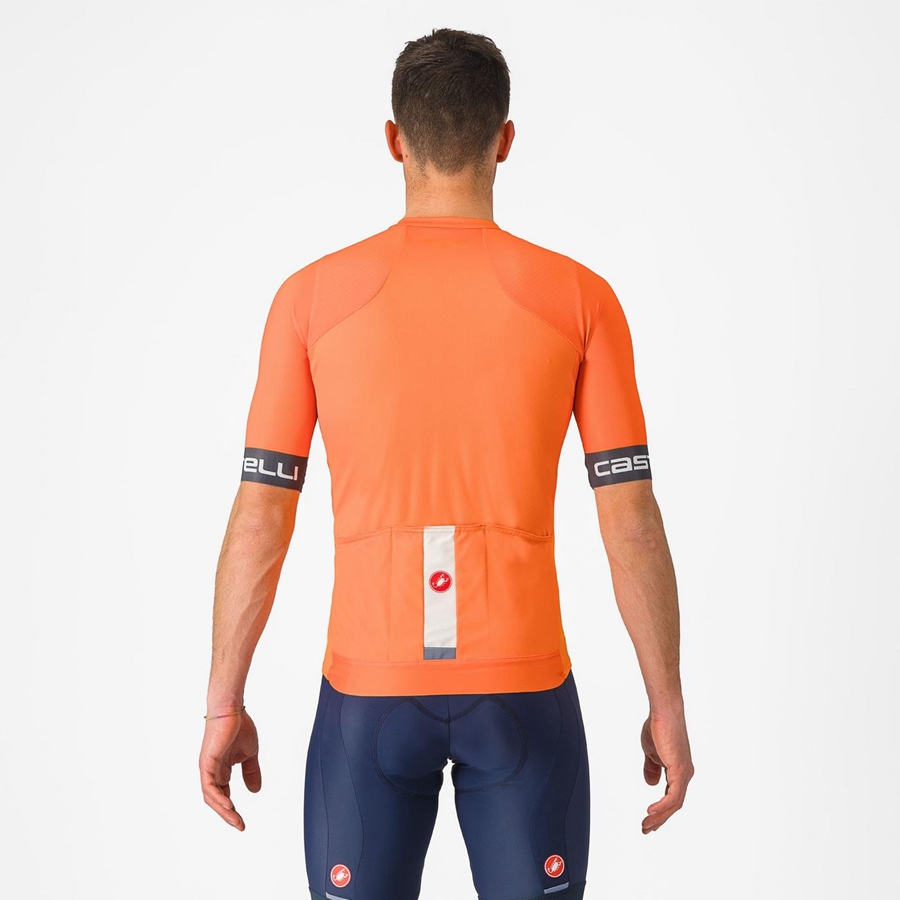 Men Castelli ENTRATA VI Jersey Orange / Dark Grey | DZT-208951