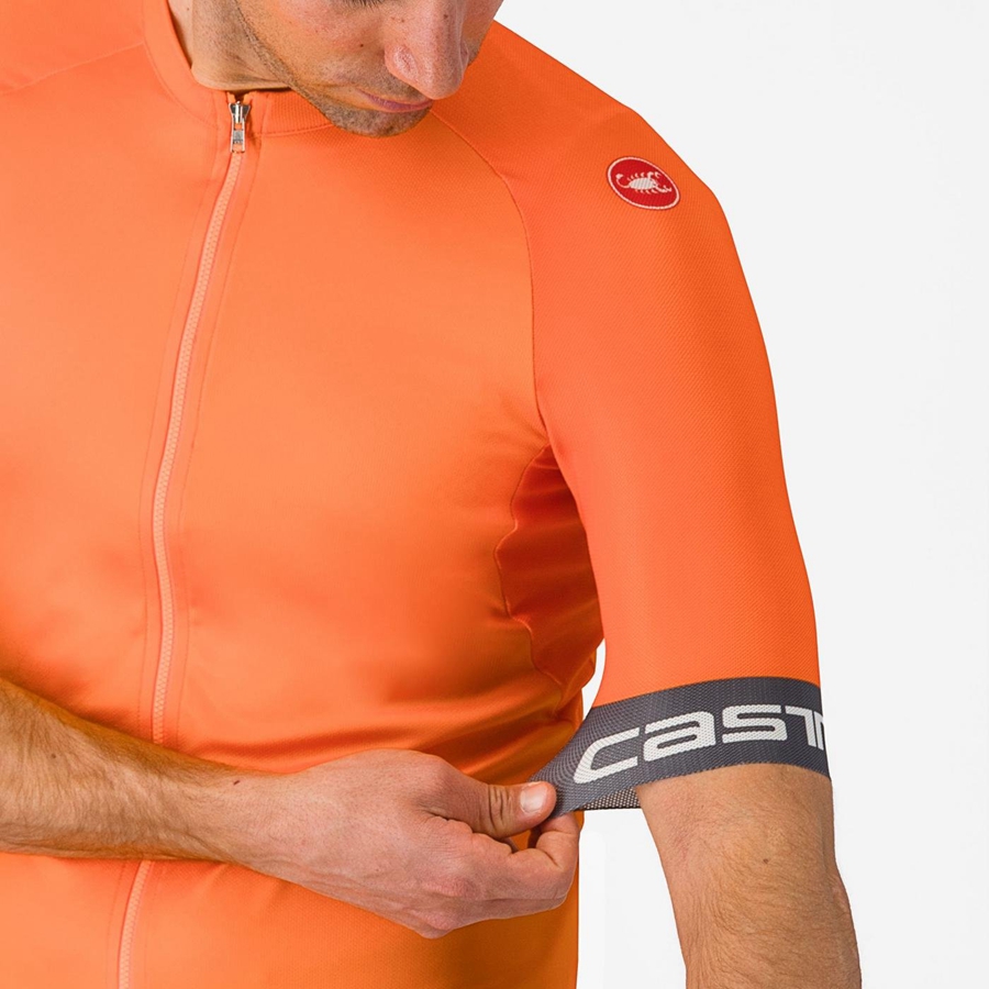 Men Castelli ENTRATA VI Jersey Orange / Dark Grey | DZT-208951