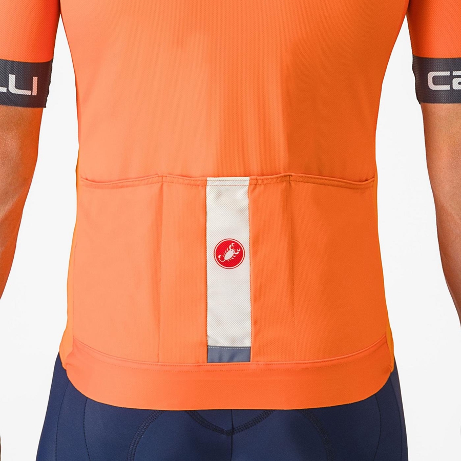 Men Castelli ENTRATA VI Jersey Orange / Dark Grey | DZT-208951