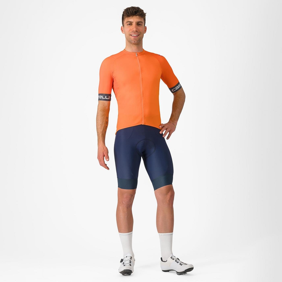 Men Castelli ENTRATA VI Jersey Orange / Dark Grey | DZT-208951