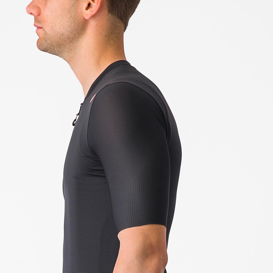 Men Castelli ESPRESSO Jersey Black / Dark Grey | ZGO-873641