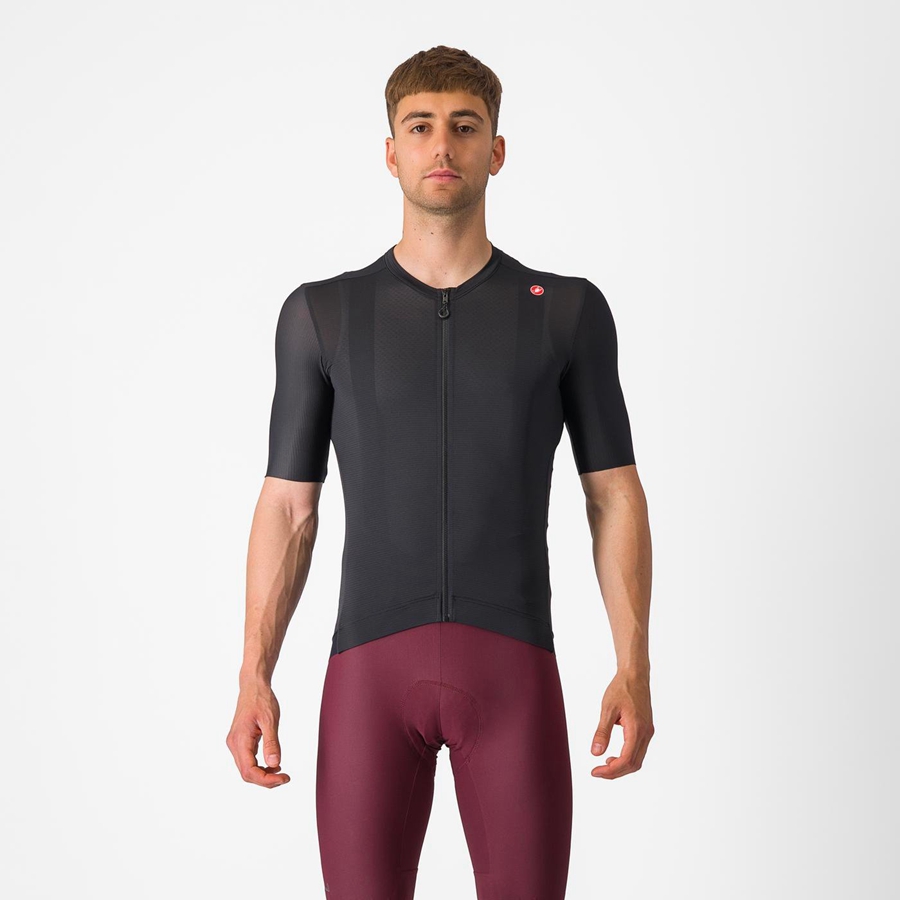 Men Castelli ESPRESSO Jersey Black / Dark Grey | ZGO-873641