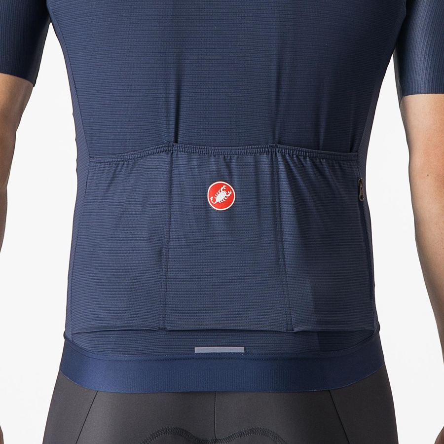 Men Castelli ESPRESSO Jersey Blue / Silver | BNS-615409