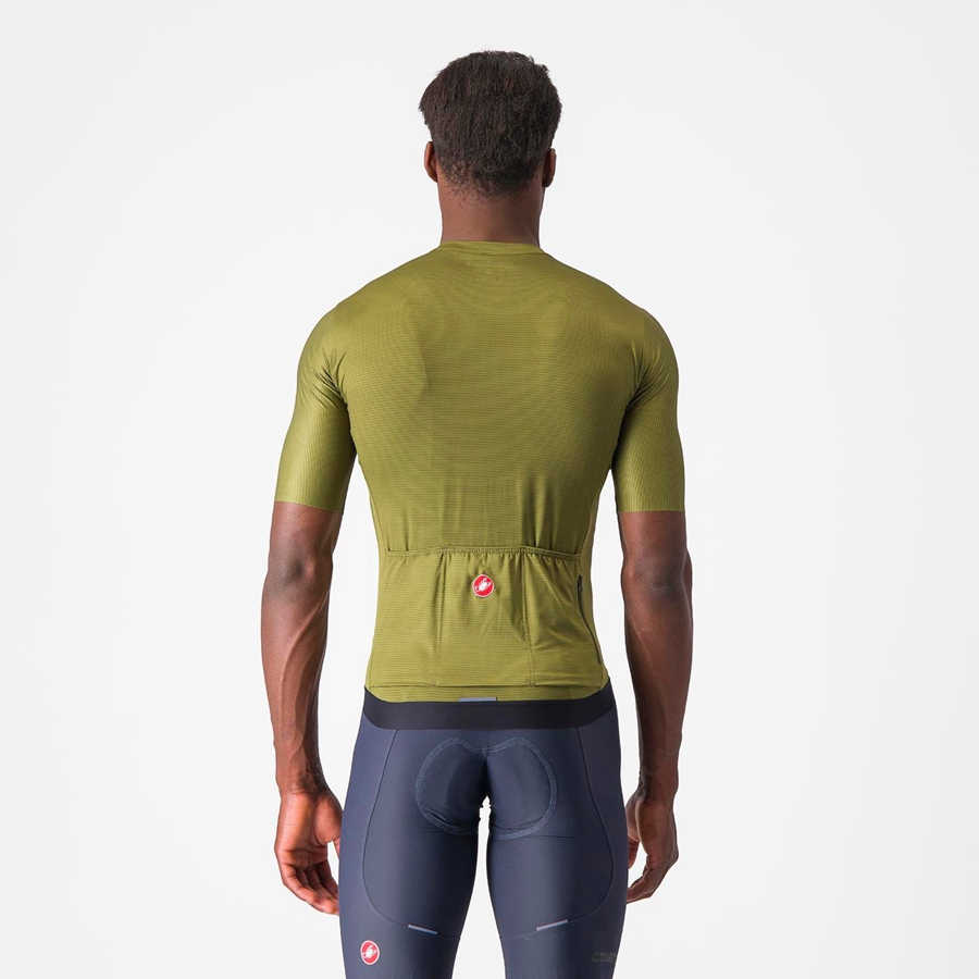 Men Castelli ESPRESSO Jersey Olive / Light Green | ZSH-719243