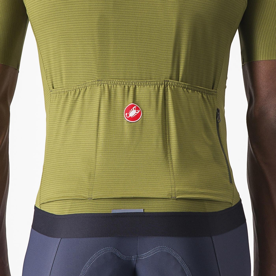 Men Castelli ESPRESSO Jersey Olive / Light Green | ZSH-719243