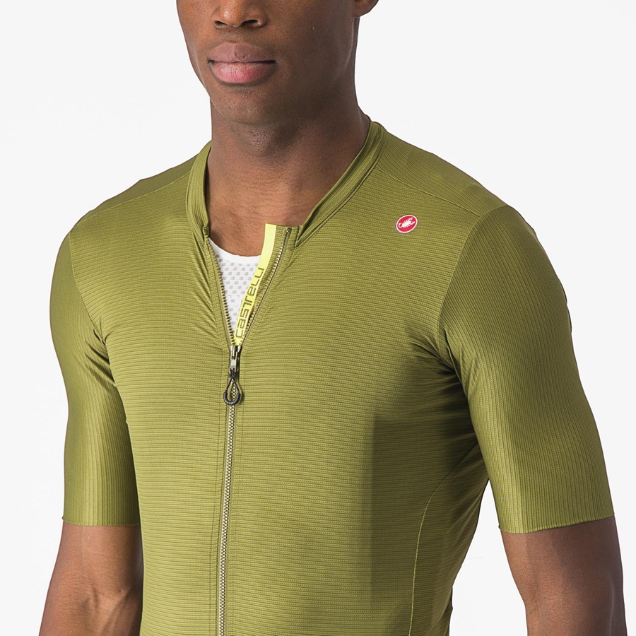 Men Castelli ESPRESSO Jersey Olive / Light Green | ZSH-719243