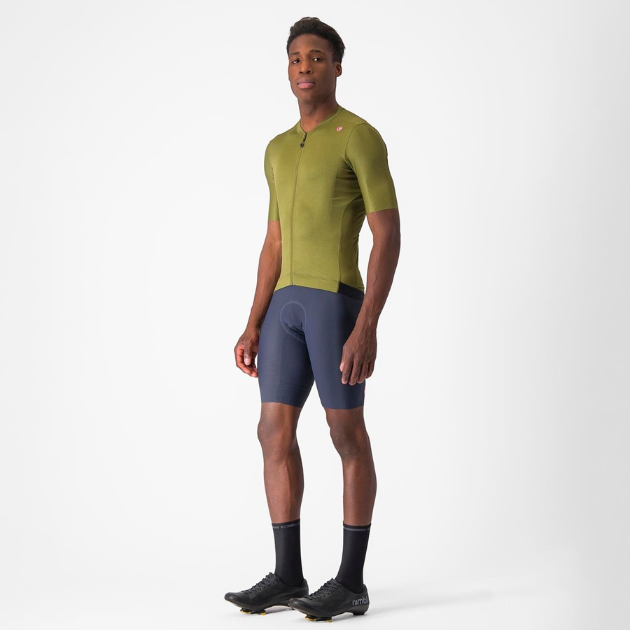 Men Castelli ESPRESSO Jersey Olive / Light Green | ZSH-719243