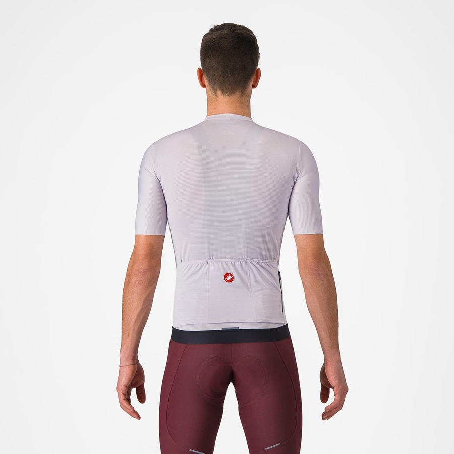 Men Castelli ESPRESSO Jersey Purple White / Dark Grey | QES-895203