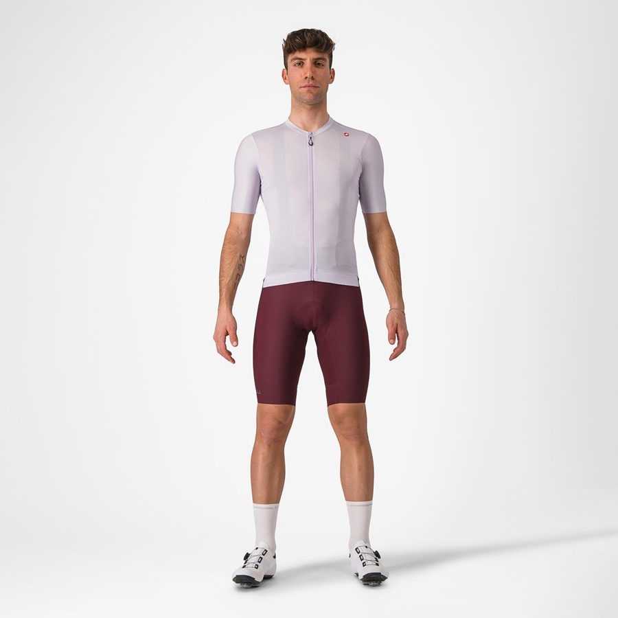 Men Castelli ESPRESSO Jersey Purple White / Dark Grey | QES-895203