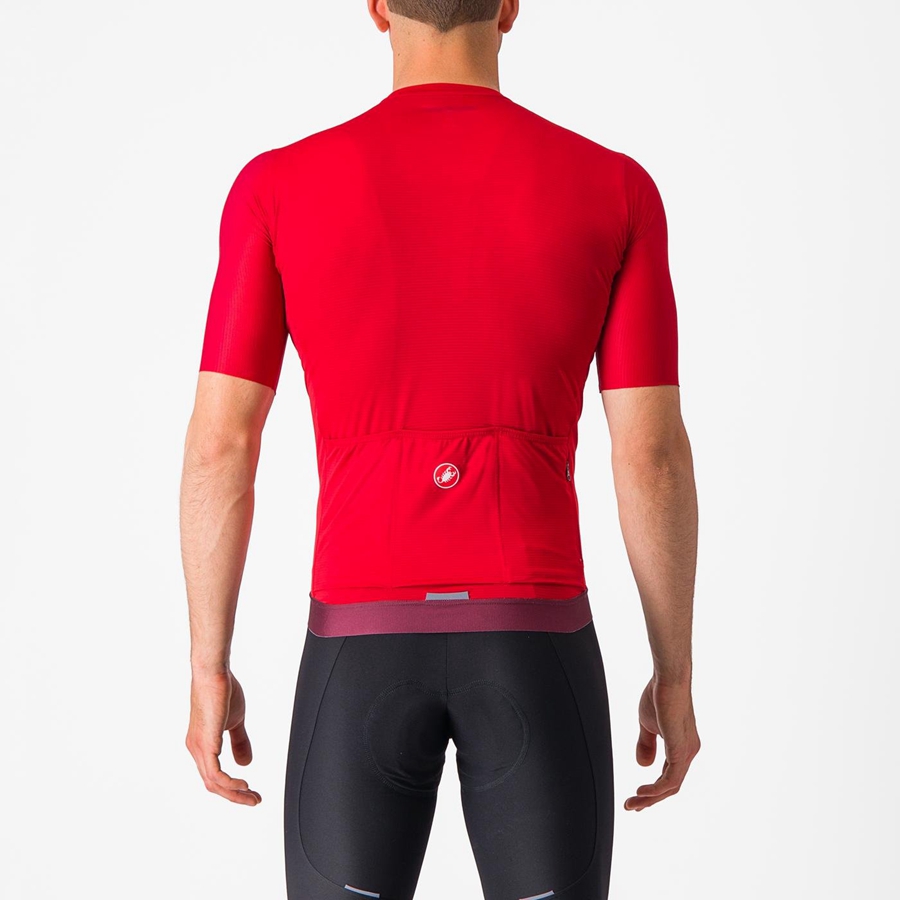 Men Castelli ESPRESSO Jersey Red / Deep Burgundy | JVH-750642