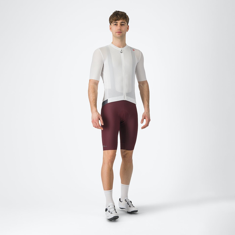 Men Castelli ESPRESSO Jersey White / Dark Grey | DSK-591324