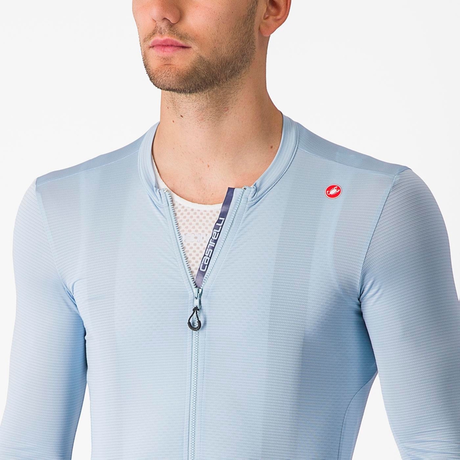 Men Castelli ESPRESSO LS Jersey Blue / Blue | PLH-157298