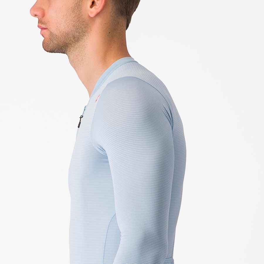 Men Castelli ESPRESSO LS Jersey Blue / Blue | PLH-157298