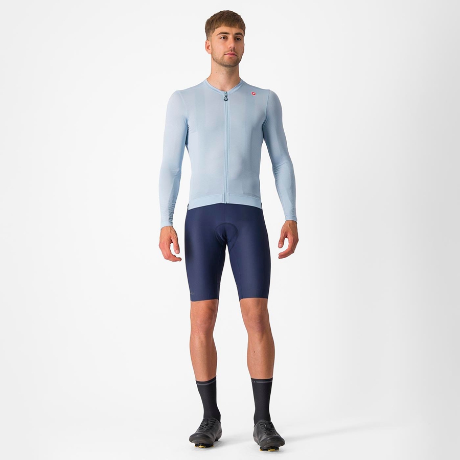 Men Castelli ESPRESSO LS Jersey Blue / Blue | PLH-157298