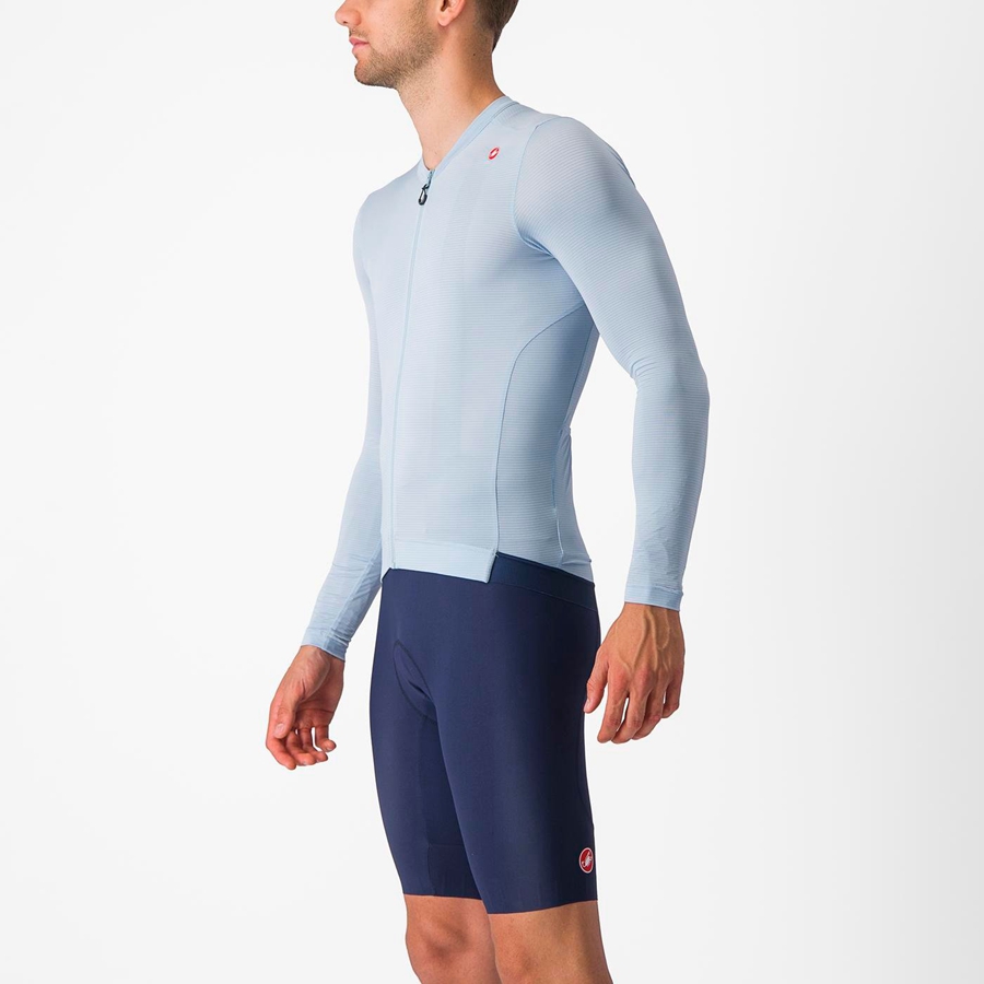 Men Castelli ESPRESSO LS Jersey Blue / Blue | PLH-157298