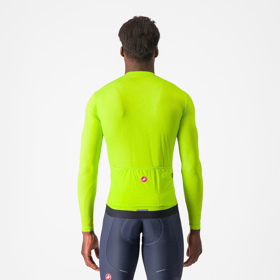 Men Castelli ESPRESSO LS Jersey Light Green / Deep Green | KFZ-867091