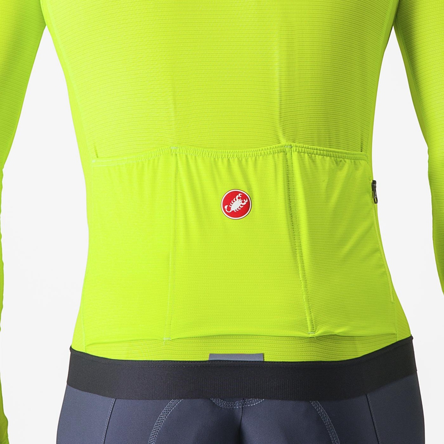 Men Castelli ESPRESSO LS Jersey Light Green / Deep Green | KFZ-867091