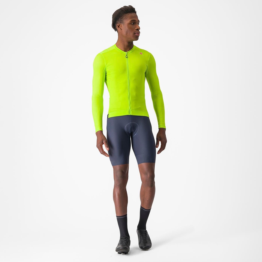 Men Castelli ESPRESSO LS Jersey Light Green / Deep Green | KFZ-867091