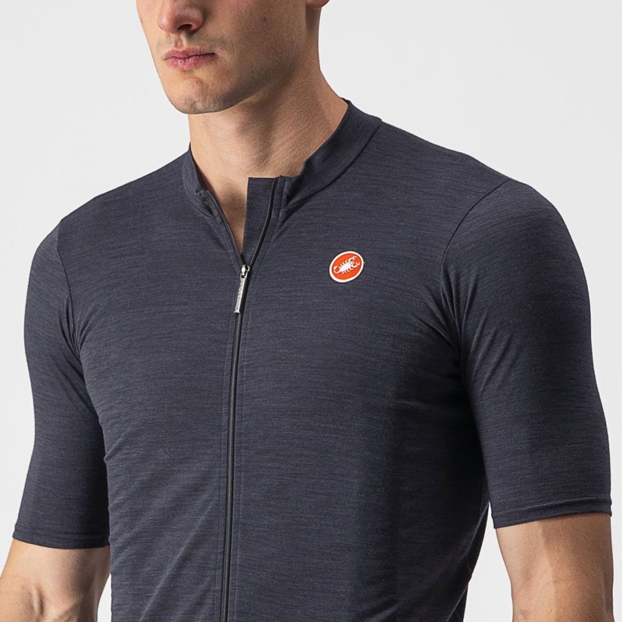 Men Castelli ESSENZA Jersey Black | OIN-034986