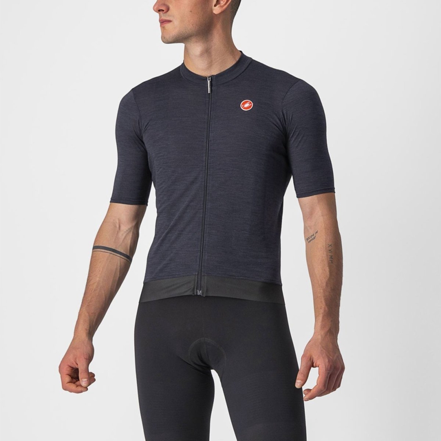 Men Castelli ESSENZA Jersey Black | OIN-034986