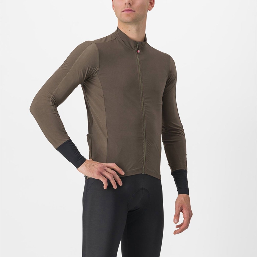 Men Castelli FLIGHT AIR Jersey Brown | VGQ-260594