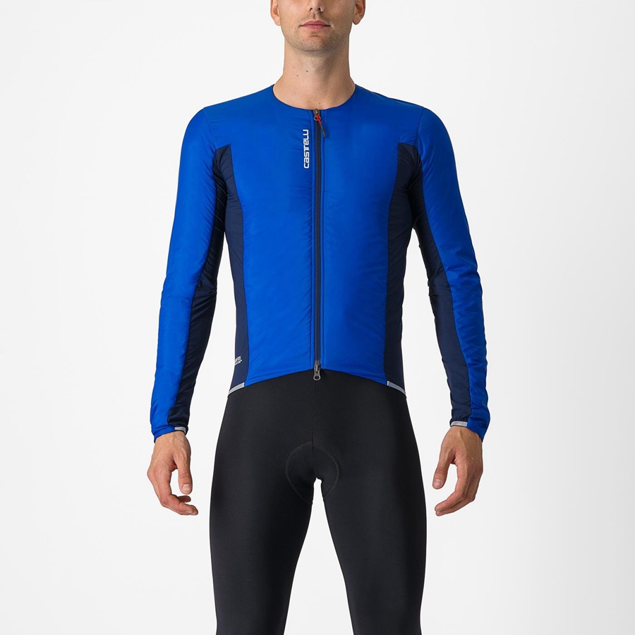 Men Castelli FLY JACK-SEY Jackets Blue / Blue | BTI-297145