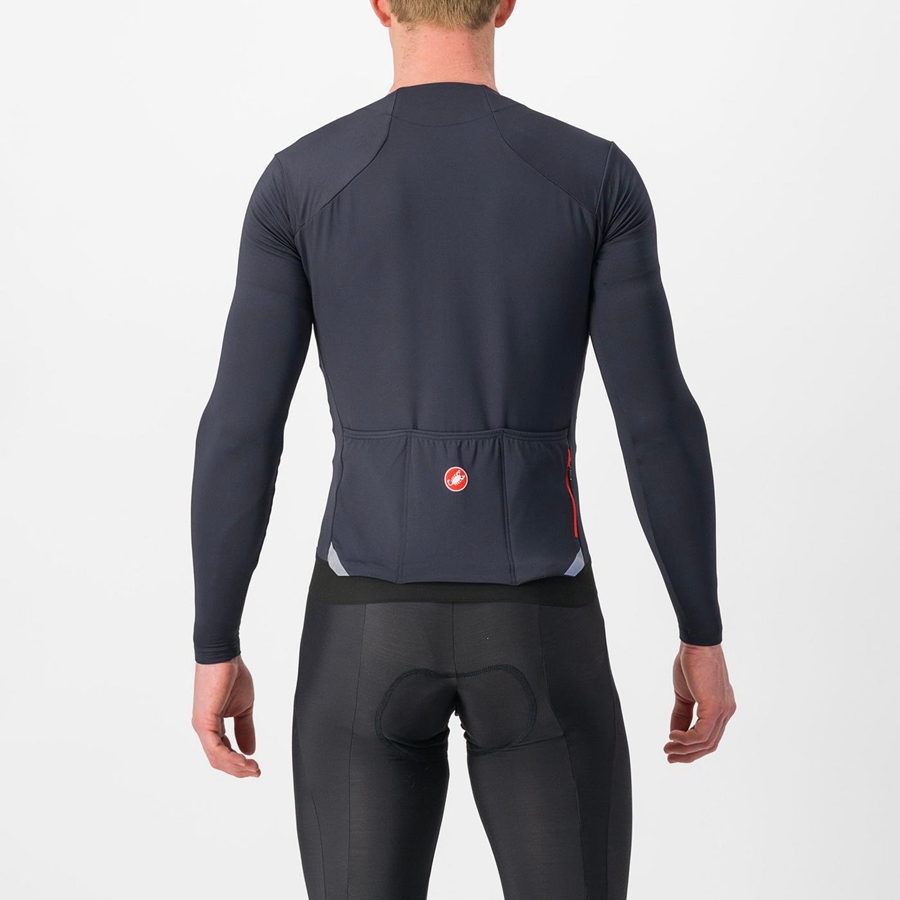 Men Castelli FLY LS Jersey Black | ZYA-576914