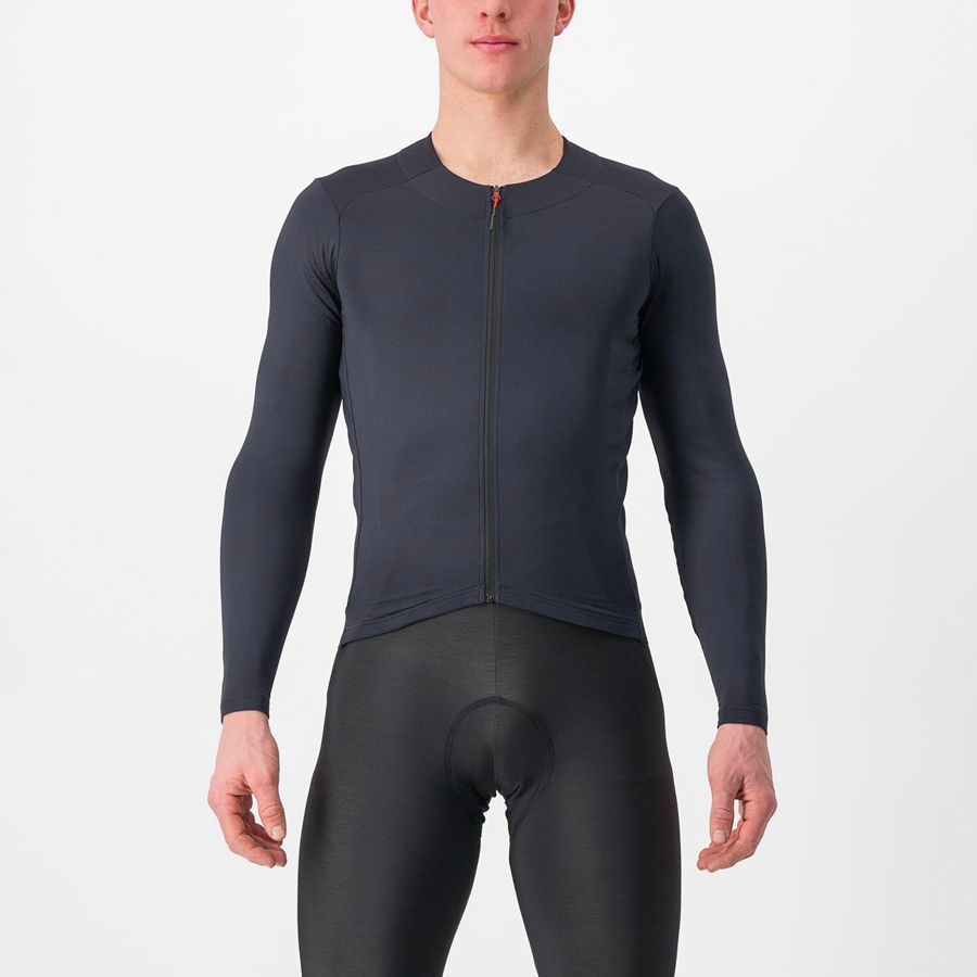 Men Castelli FLY LS Jersey Black | ZYA-576914