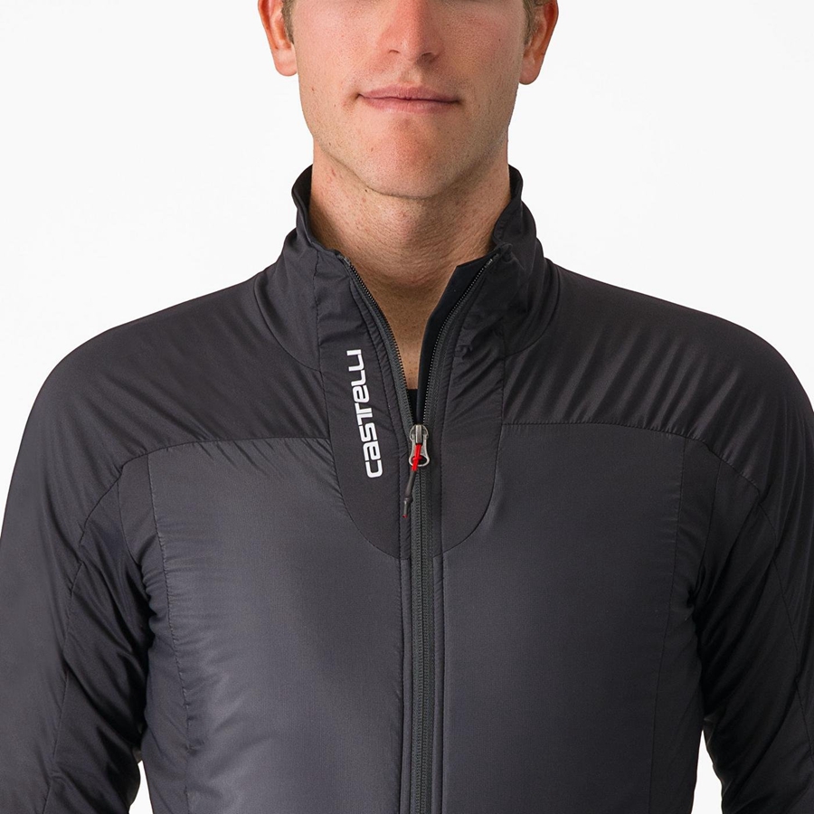 Men Castelli FLY THERMAL Jackets Black | UET-307854