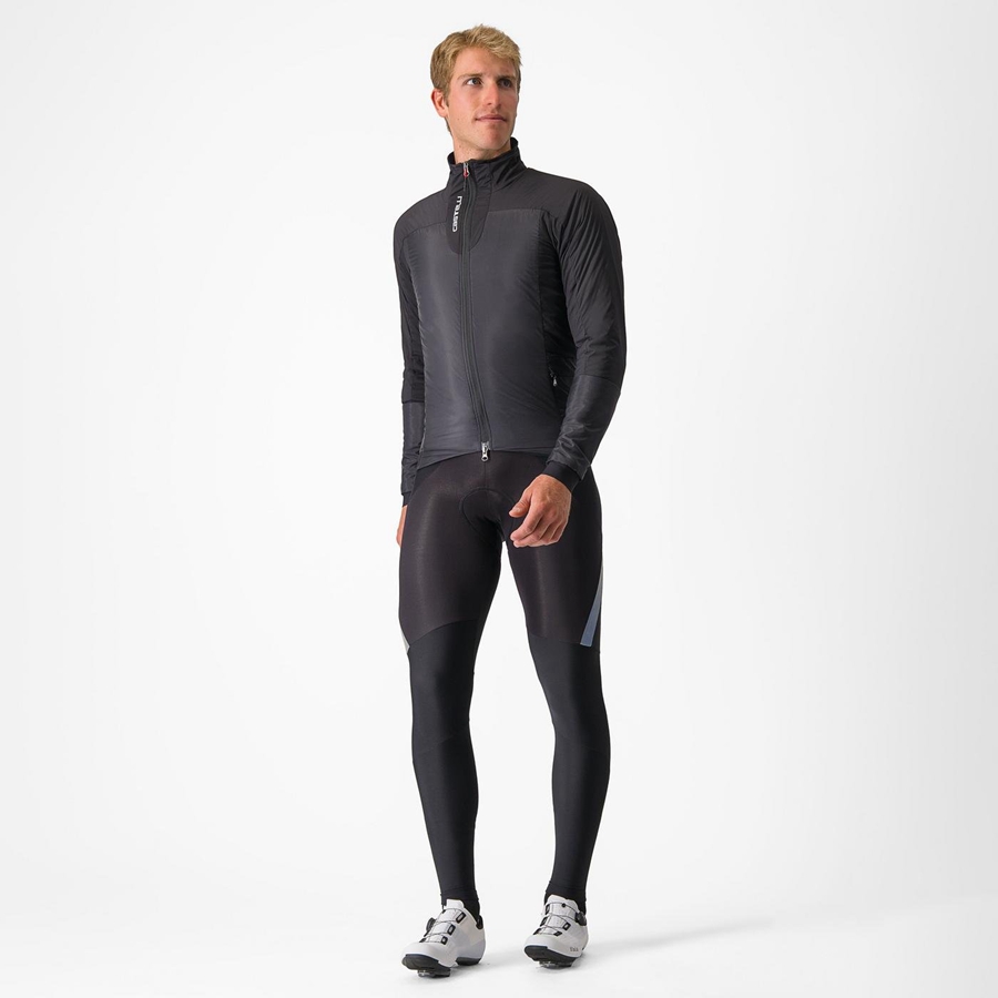 Men Castelli FLY THERMAL Jackets Black | UET-307854