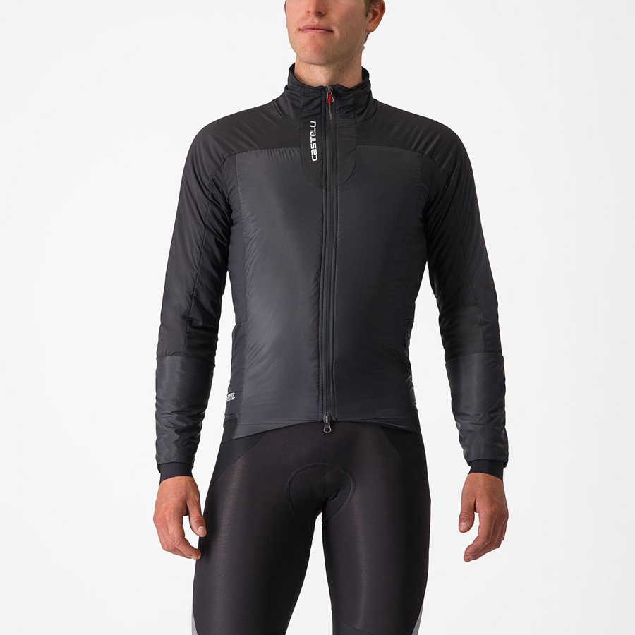 Men Castelli FLY THERMAL Jackets Black | UET-307854