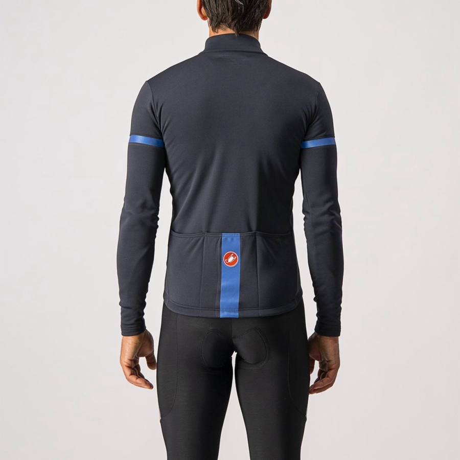 Men Castelli FONDO 2 FZ Jersey Black / Blue | ZBF-934086