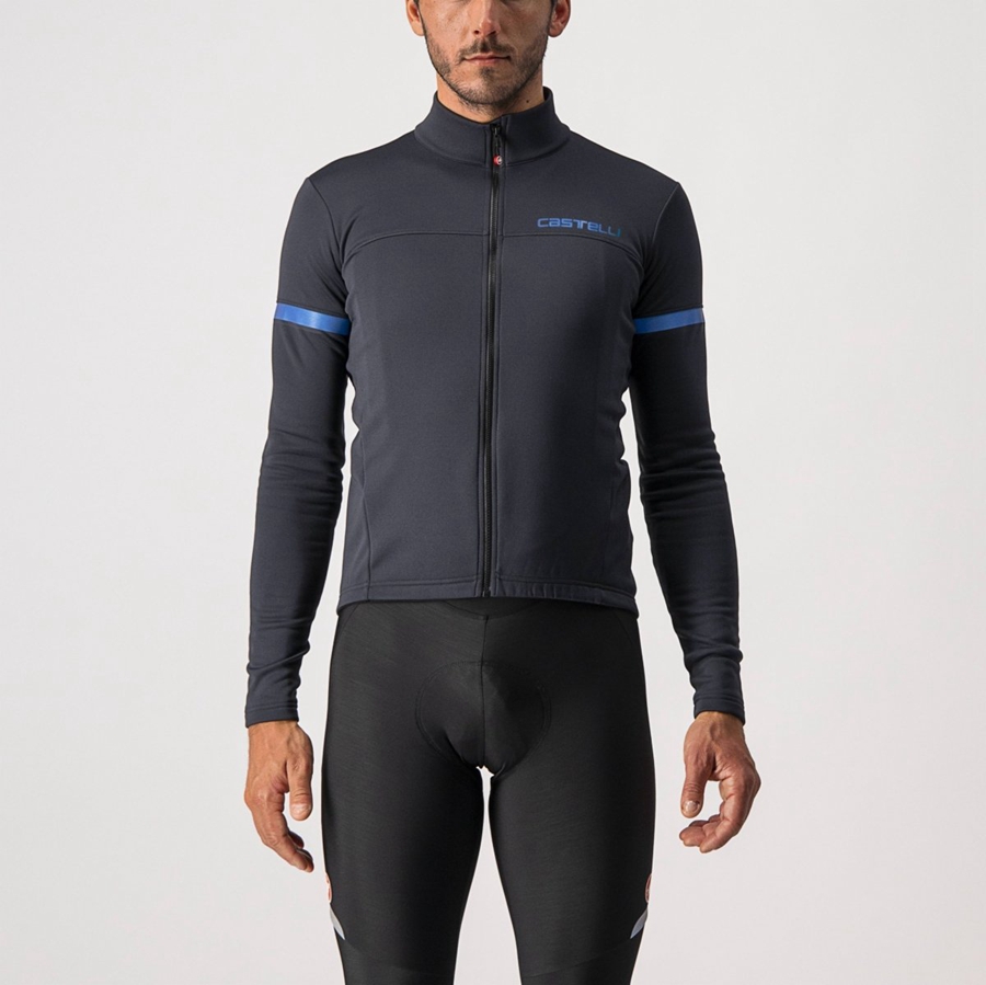 Men Castelli FONDO 2 FZ Jersey Black / Blue | ZBF-934086