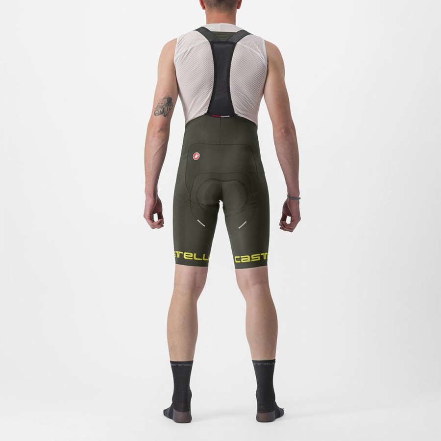 Men Castelli FREE AERO RC CLASSIC Bib Shorts Deep Green | QME-358679