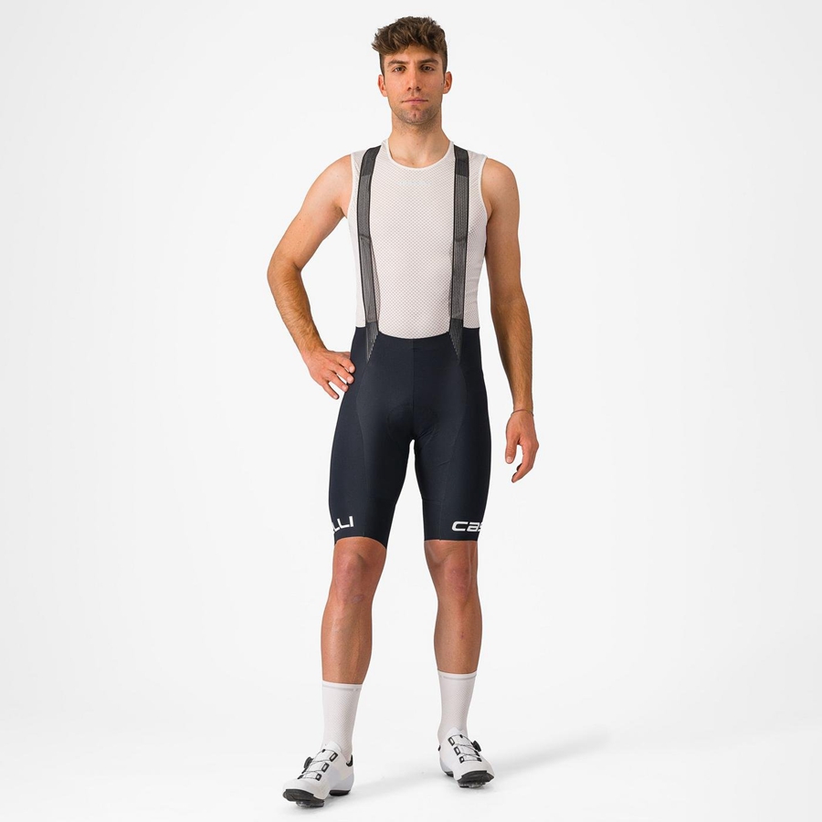 Men Castelli FREE AERO RC CLASSIC Bib Shorts Black / White | PWC-829057