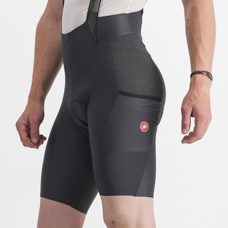 Men Castelli FREE UNLIMITED Bib Shorts Dark Grey | JLE-287391