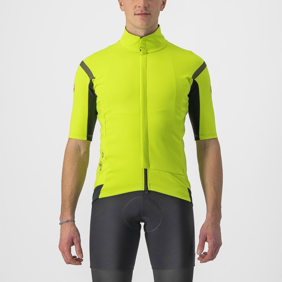 Men Castelli GABBA RoS 2 Jackets Light Green / Dark Grey | FRS-176235