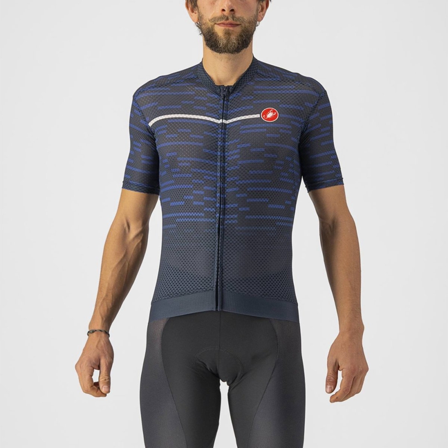 Men Castelli INSIDER Jersey Blue | HOR-278413