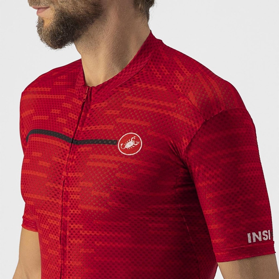 Men Castelli INSIDER Jersey Dark Red | VCK-847602