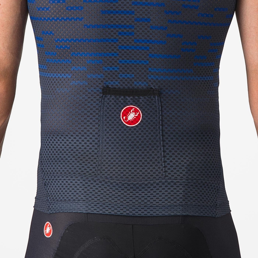 Men Castelli INSIDER SLEEVELESS Jersey Blue | TIF-827435