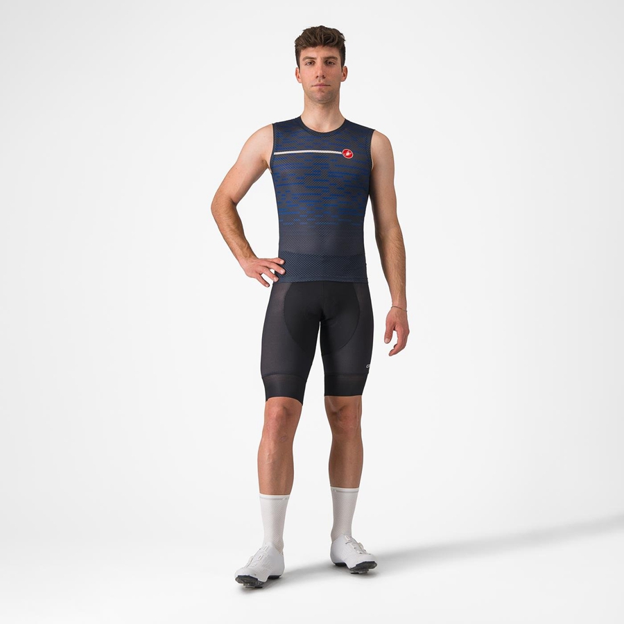 Men Castelli INSIDER SLEEVELESS Jersey Blue | TIF-827435