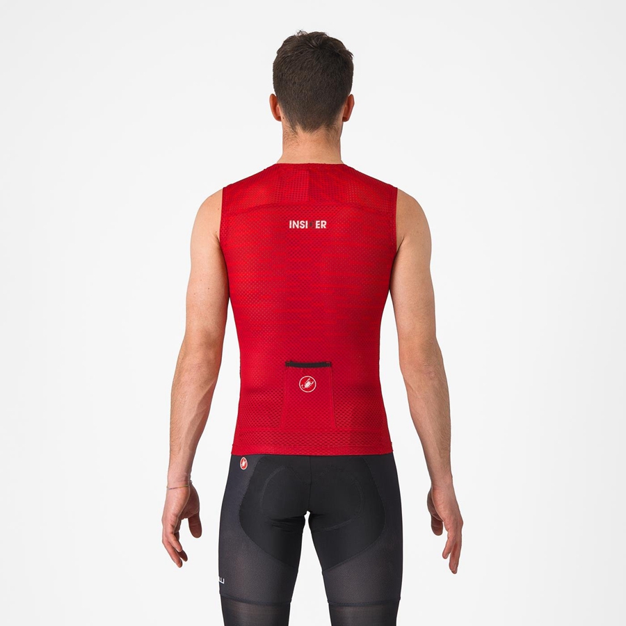 Men Castelli INSIDER SLEEVELESS Jersey Dark Red | MWZ-548312