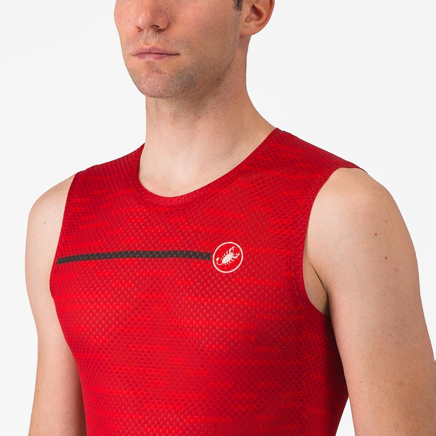 Men Castelli INSIDER SLEEVELESS Jersey Dark Red | MWZ-548312