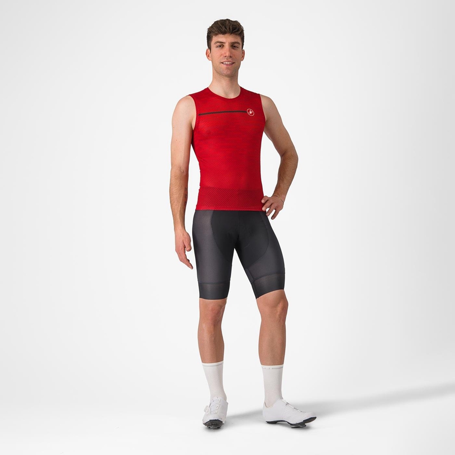 Men Castelli INSIDER SLEEVELESS Jersey Dark Red | MWZ-548312