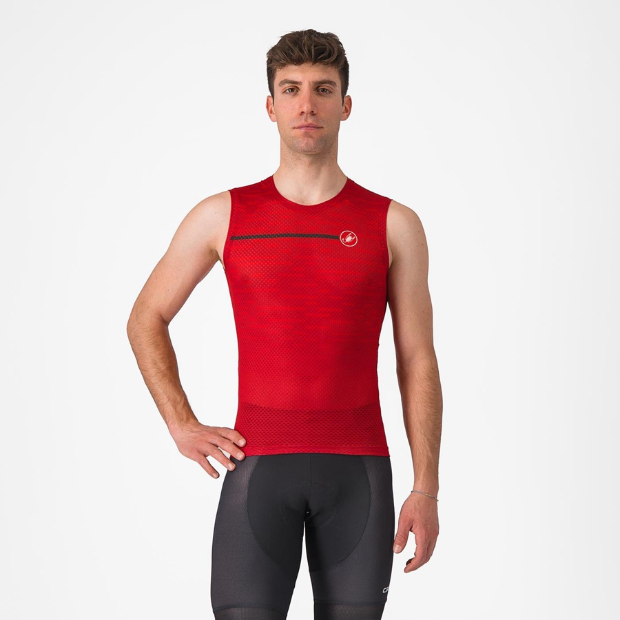 Men Castelli INSIDER SLEEVELESS Jersey Dark Red | MWZ-548312