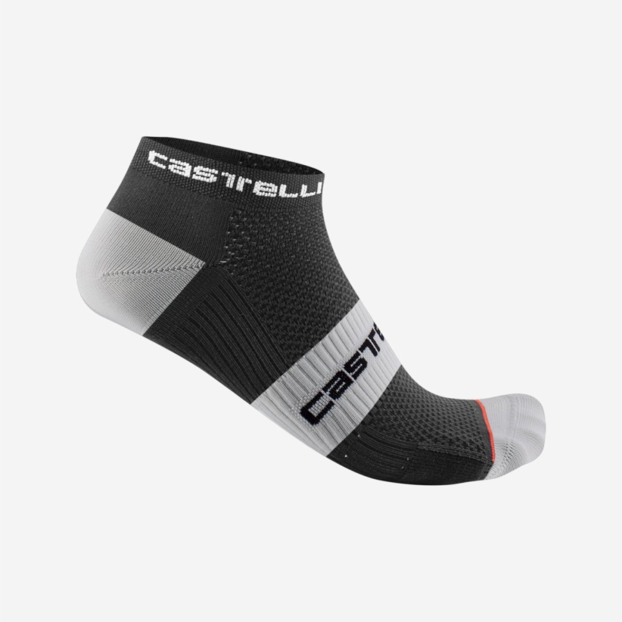 Men Castelli LOWBOY 2 Socks Black White | ITG-283105