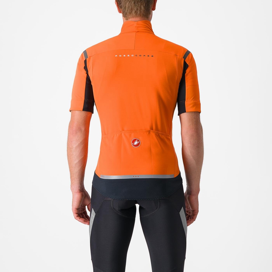 Men Castelli PERFETTO RoS 2 CONVERTIBLE Jackets Red Orange / Dark Grey | PIC-974562