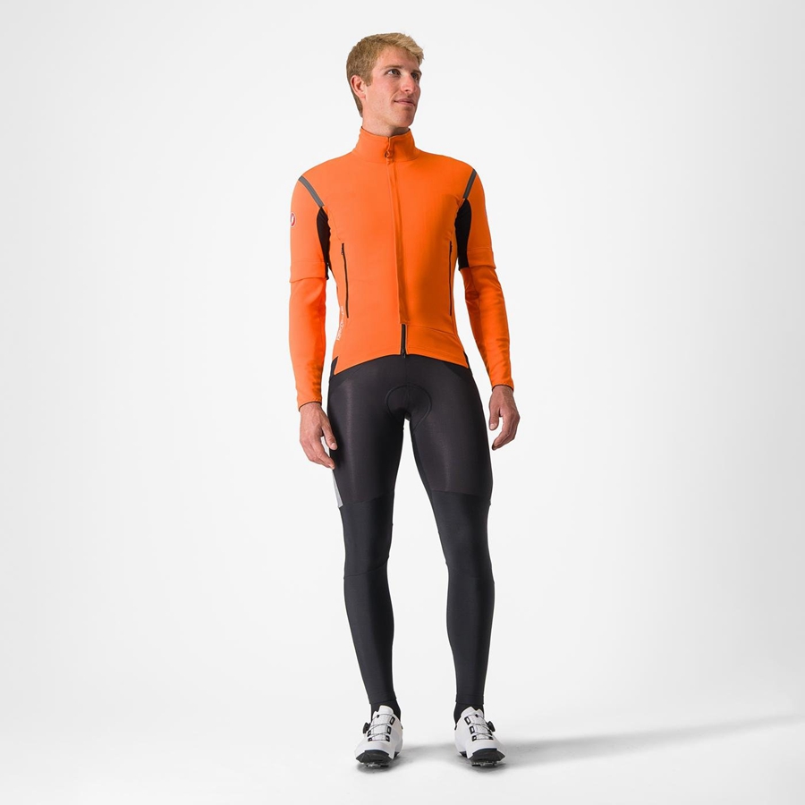 Men Castelli PERFETTO RoS 2 CONVERTIBLE Jackets Red Orange / Dark Grey | PIC-974562